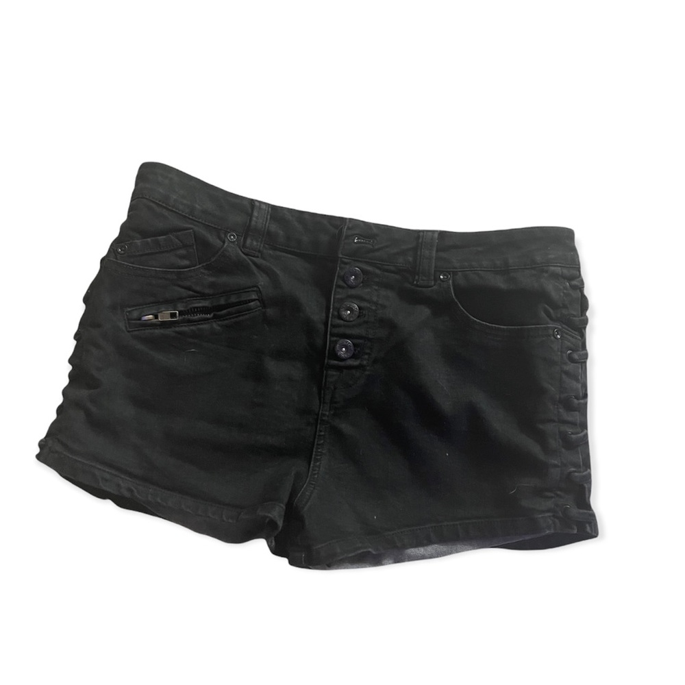 Free people denim black boho eyelet lace shorts